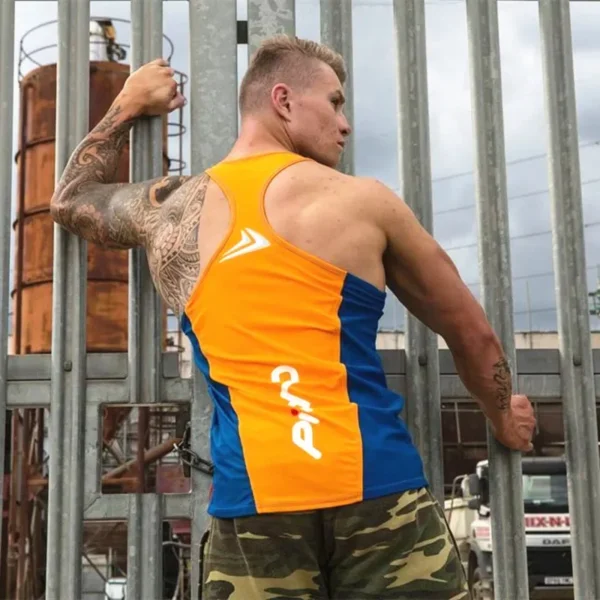Trendy Men's Muscle Sports Vest Loose-fit Quick-dry Running Fitness Training Top Fashionable Tight-fit Elastic Sleeveless Top - Image 2
