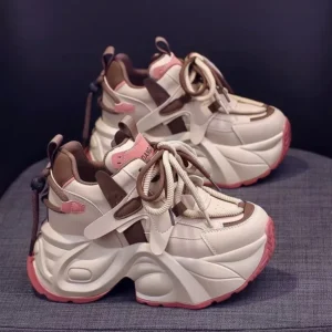 Womens Sneakers Shoes 2024 Fashion Tennis Female Woman-shoes Designer Trainers New Thick Sole Rose High Fabric Lace-Up