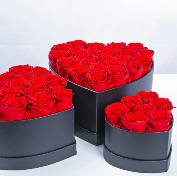 7PCS Peserved Roses in Heart Shape Box Natural Immortal Long Last Real Eternal Rose Mothers Valentines Day Gift Home Party Decor - Image 4