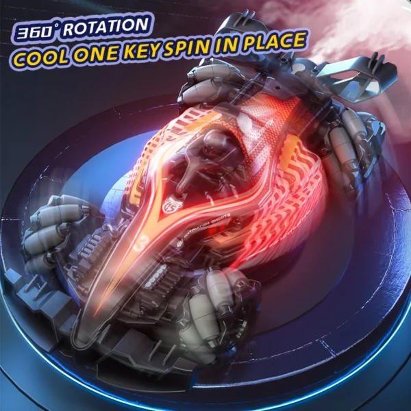 JJRC Drift RC Car With Led Lights Music 2.4G Watch Gesture Radio Remote Control Spray Stunt Car 4WD Electric Children Toys - Image 3