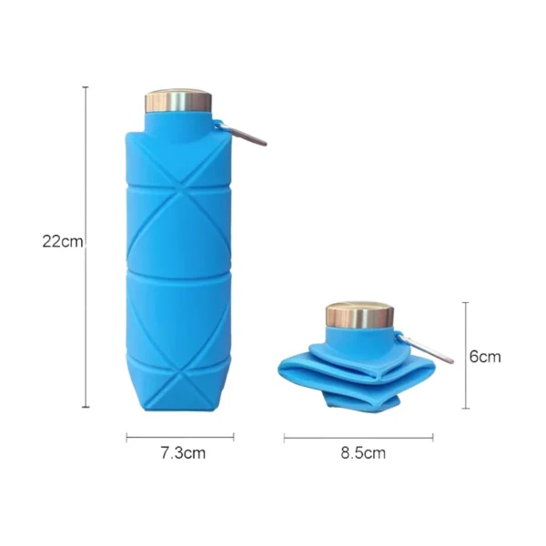 Outdoor silicone portable water kettle sports water bottle water bottle diamond-shaped silicone foldable water cup - Image 2
