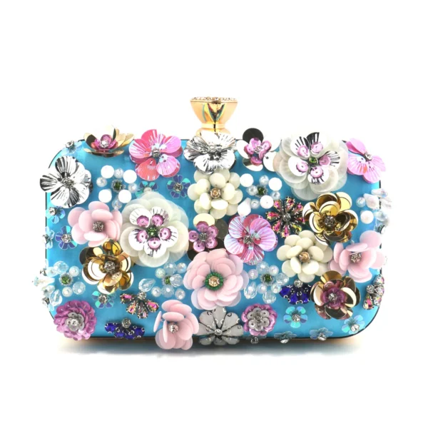 Fashion Women Bags Flower Diamonds Embroidery Small Clutch Luxury Lady Handbags Evening Bags New Arrival Chain Shoulder Purse - Image 2