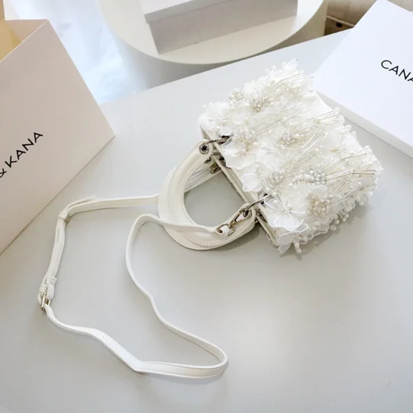 Sea Fairy Tassel Flower Bag 2024 Summer New Shoulder Crossbody All Western Style White Women's Bag Princess Bag Cute Banquet Bag - Image 4